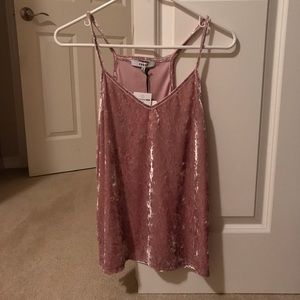 Velvet spaghetti strap tank